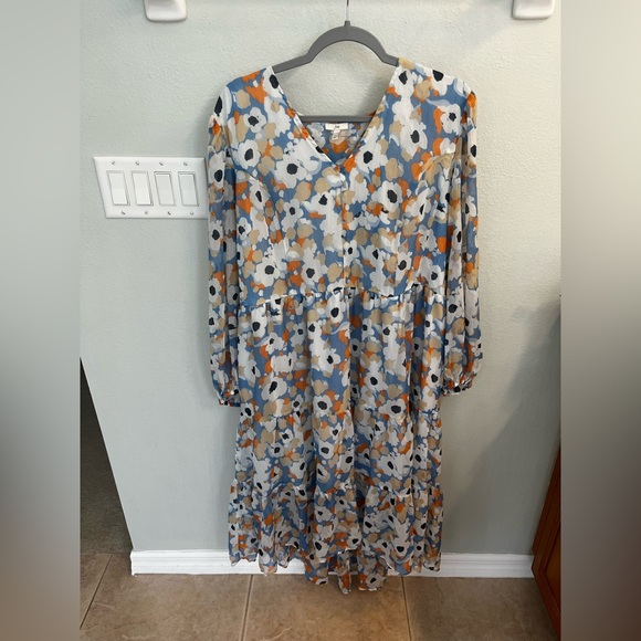 Joie Ladies Lightweight Pullover Printed Maxi Dress Floral Fields XL - Picture 3 of 6